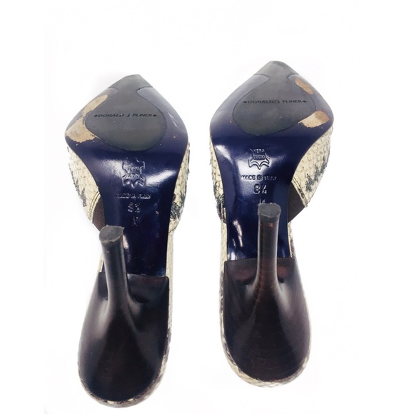 SOLD ❌ Donald J Pliner Couture Croc Mules snake heels - Picture 8 of 8